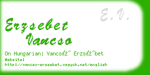 erzsebet vancso business card